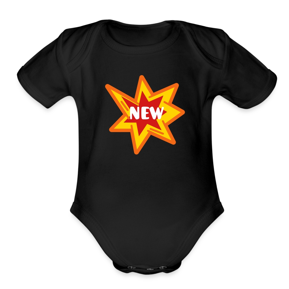 NEW Organic Short Sleeve Baby Bodysuit - black