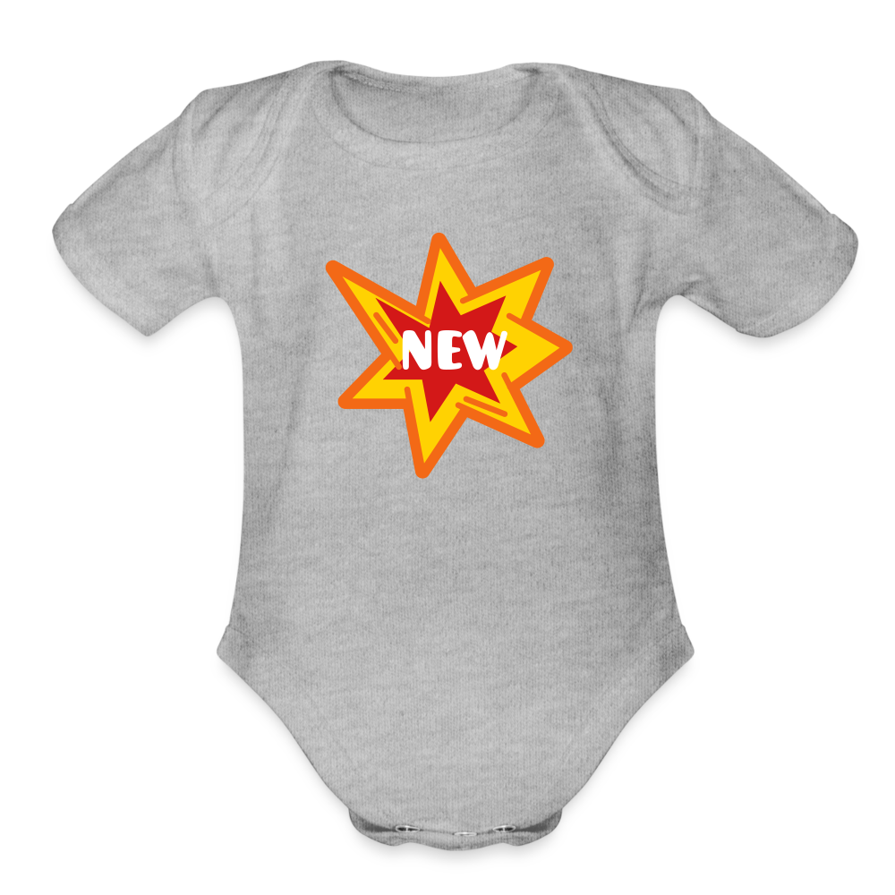 NEW Organic Short Sleeve Baby Bodysuit - heather grey