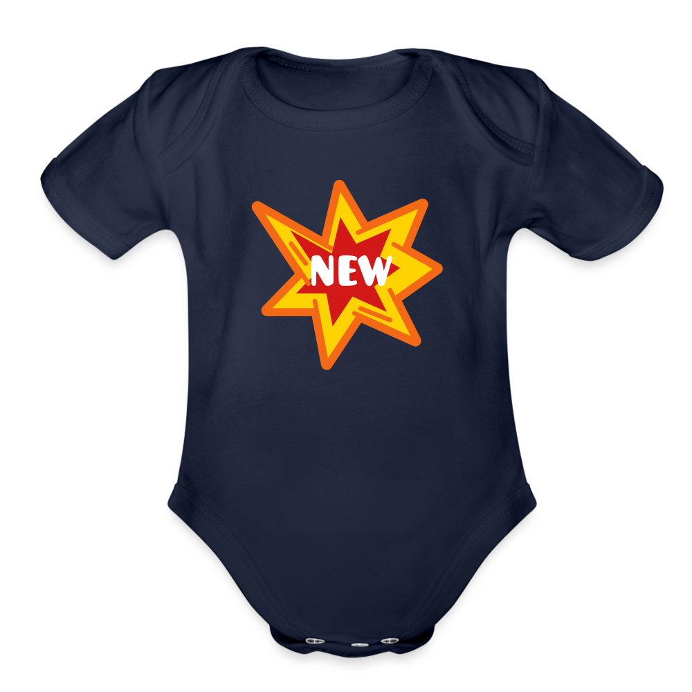 NEW Organic Short Sleeve Baby Bodysuit - dark navy