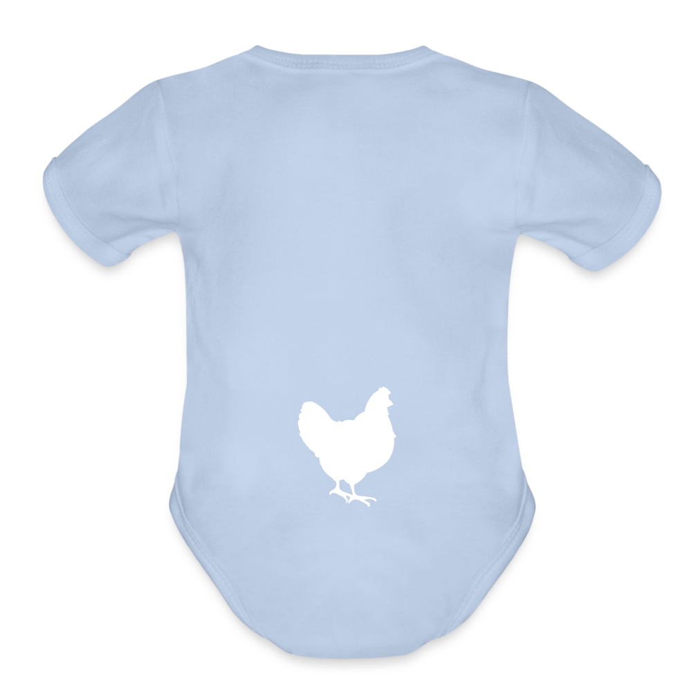 Guess What Chicken Butt Organic Short Sleeve Baby Bodysuit - sky