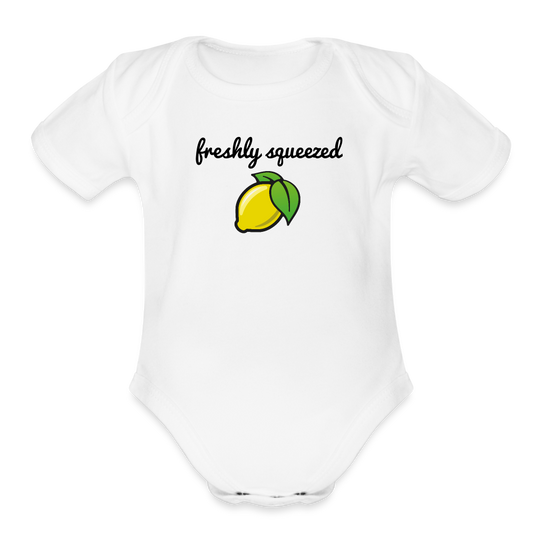 Freshly Squeezed Organic Short Sleeve Baby Bodysuit - white