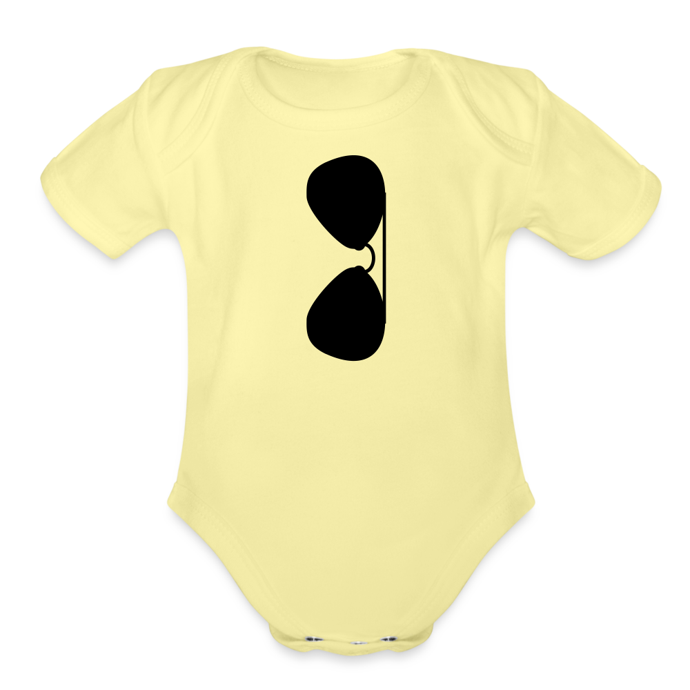 Sunglasses Organic Short Sleeve Baby Bodysuit - washed yellow