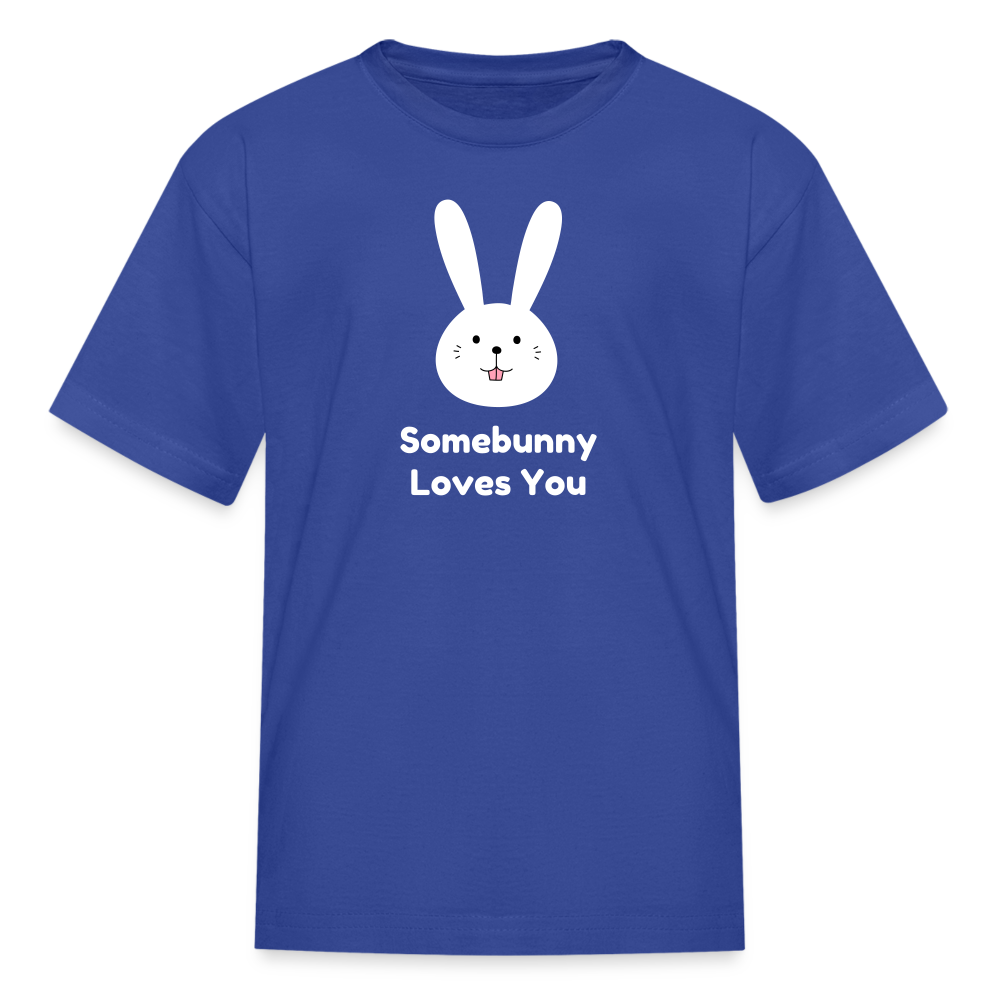Somebunny Loves You Kids' T-Shirt - royal blue