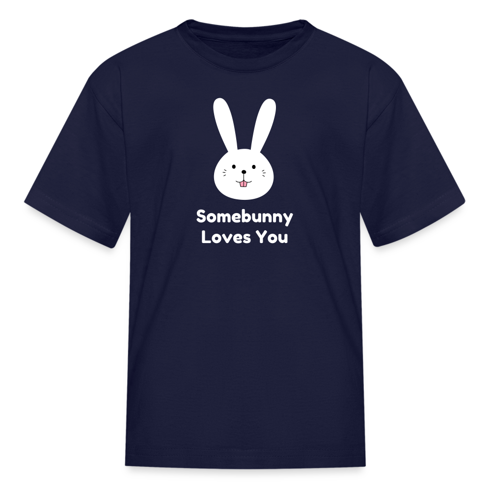 Somebunny Loves You Kids' T-Shirt - navy