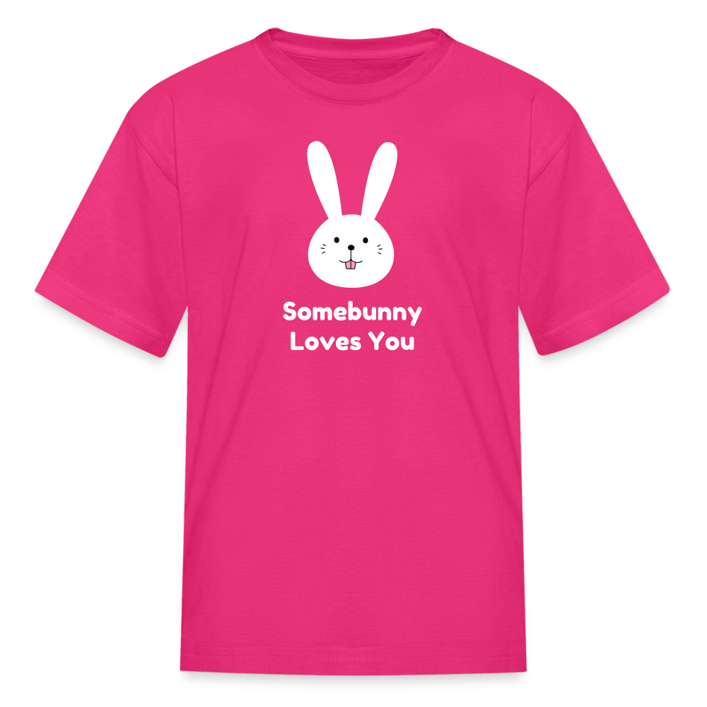 Somebunny Loves You Kids' T-Shirt - fuchsia