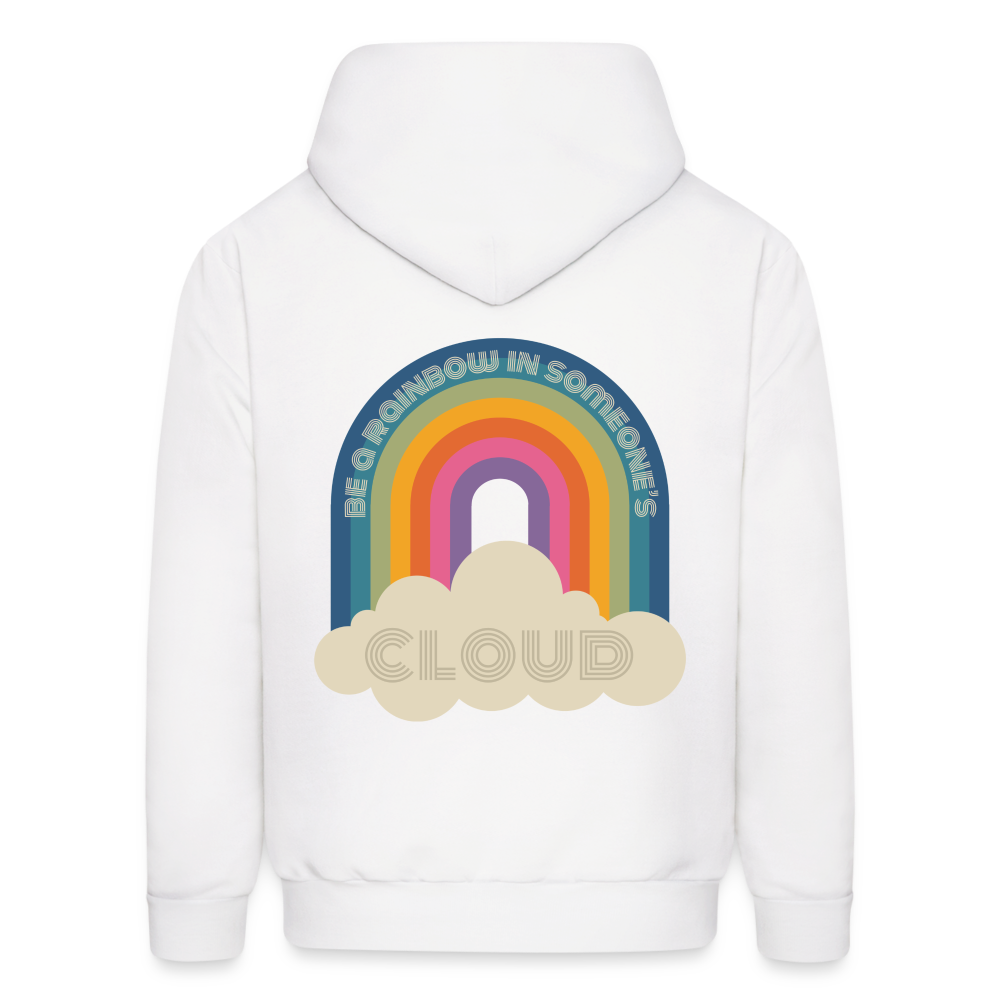 Be a Rainbow in Someone Else's Cloud Men's Hoodie - white