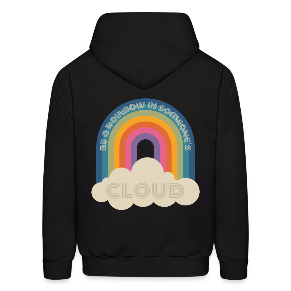 Be a Rainbow in Someone Else's Cloud Men's Hoodie - black