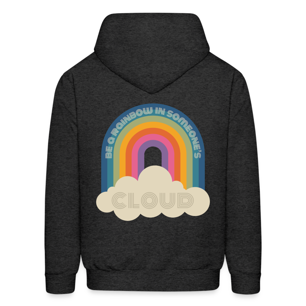 Be a Rainbow in Someone Else's Cloud Men's Hoodie - charcoal grey