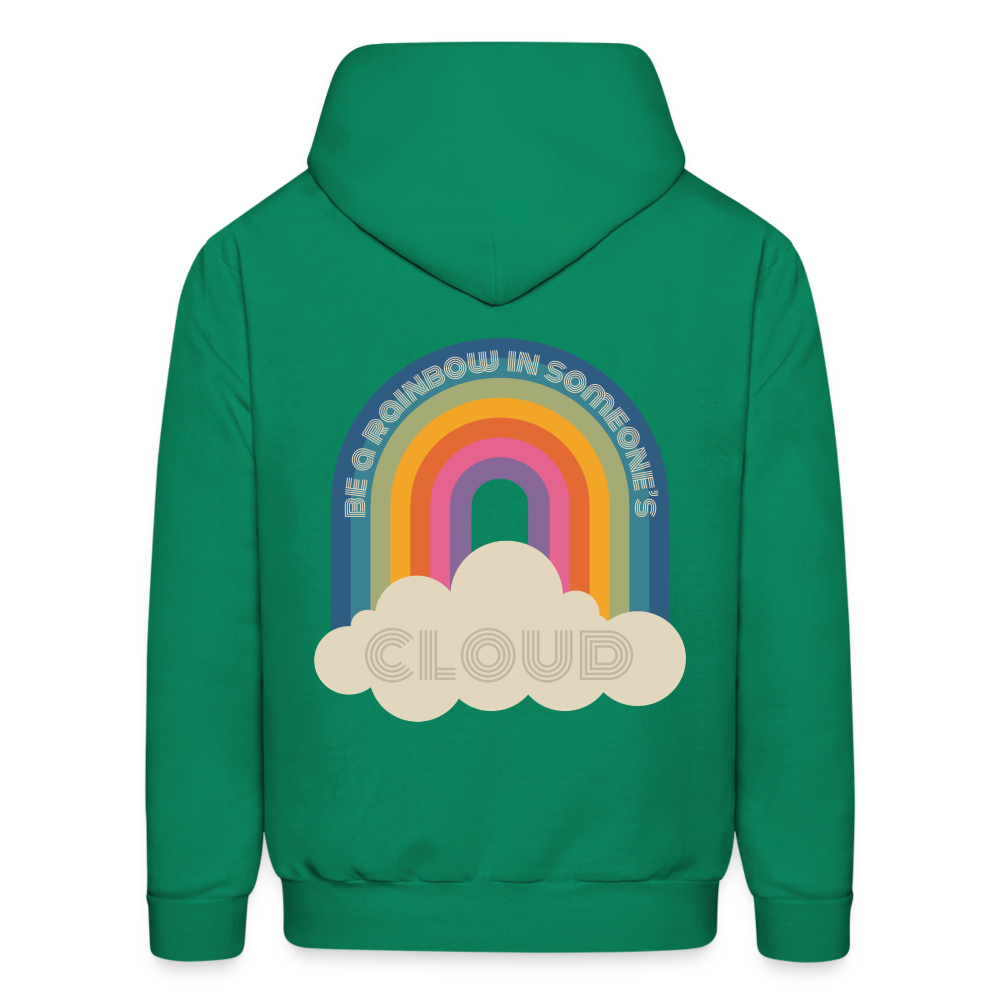 Be a Rainbow in Someone Else's Cloud Men's Hoodie - kelly green