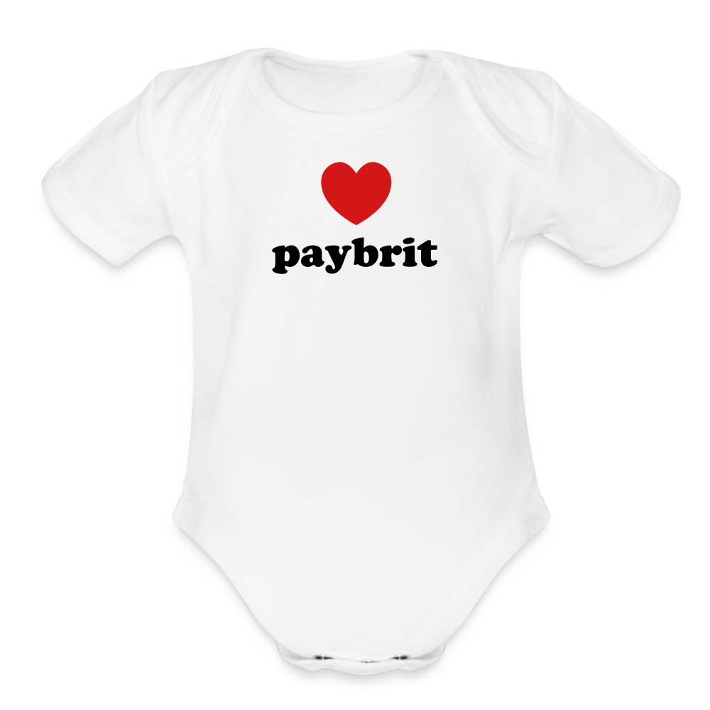 Paybrit (Favorite) Organic Short Sleeve Baby Bodysuit - white