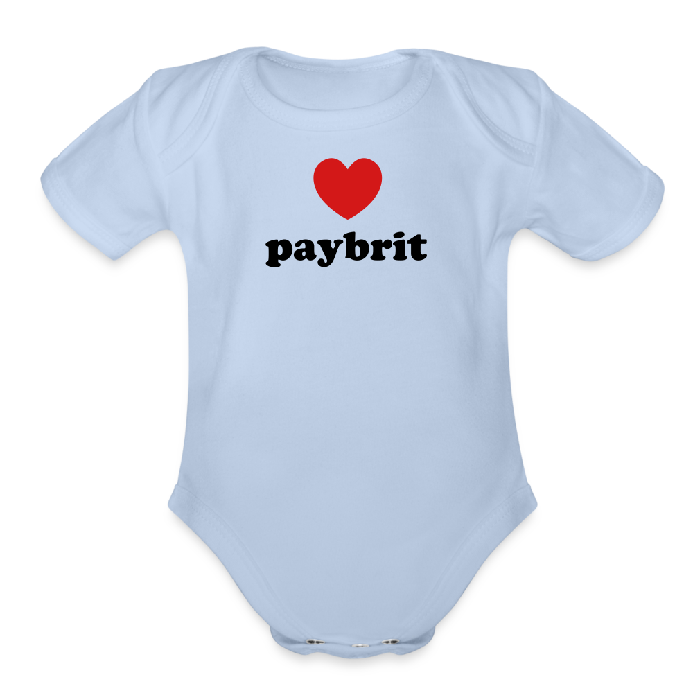 Paybrit (Favorite) Organic Short Sleeve Baby Bodysuit - sky