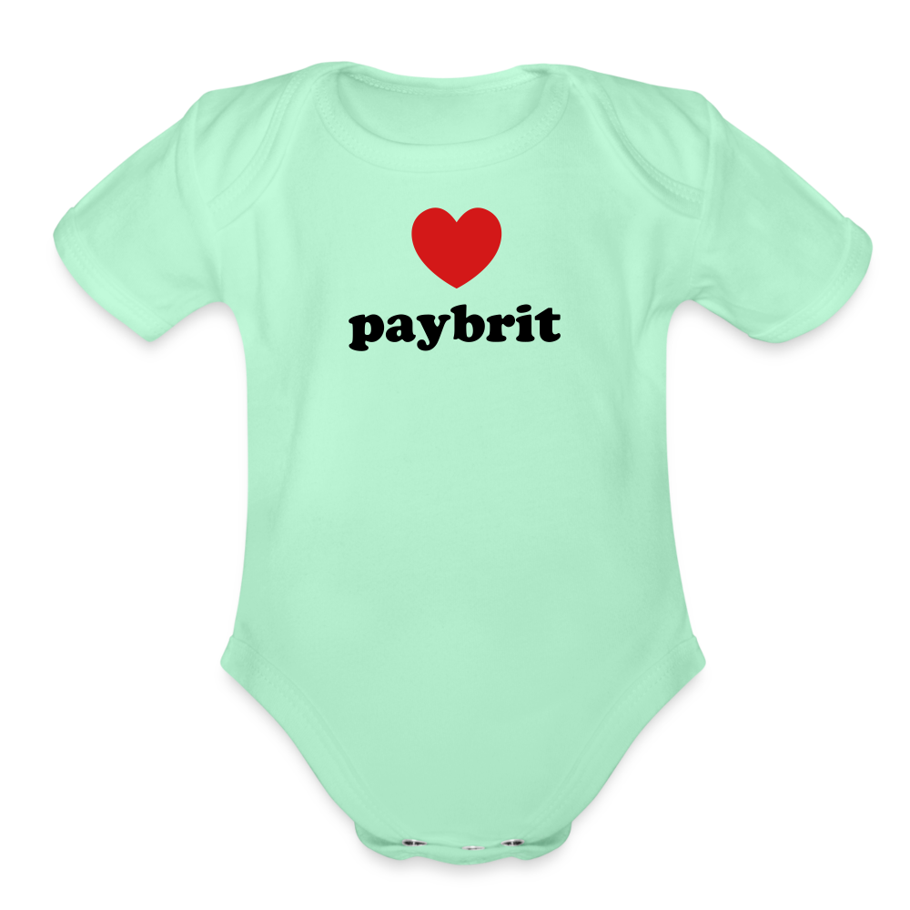 Paybrit (Favorite) Organic Short Sleeve Baby Bodysuit - light mint