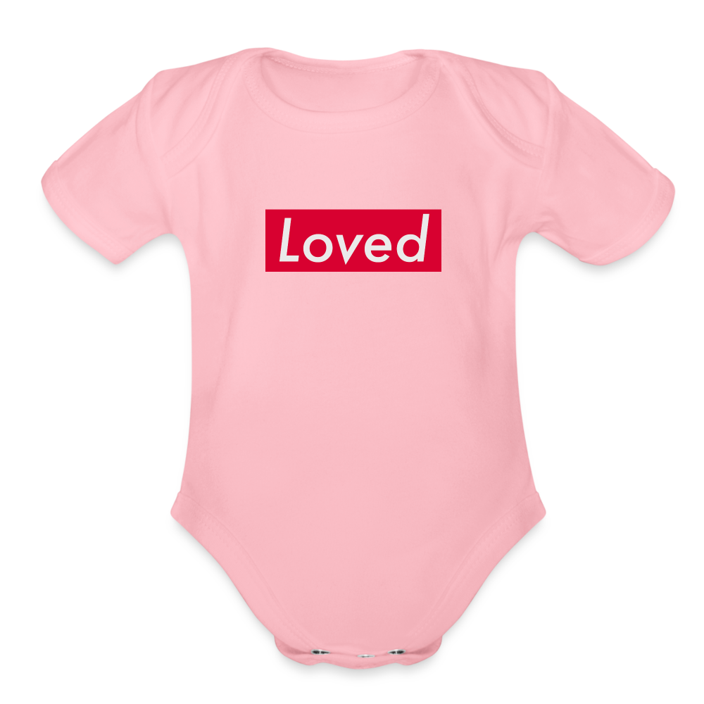 Loved Organic Short Sleeve Baby Bodysuit - light pink