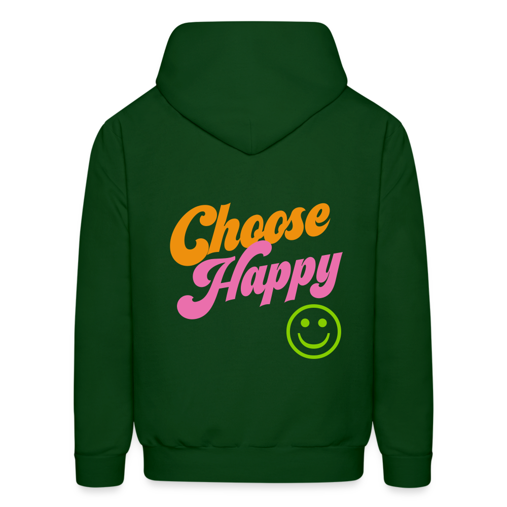 Choose Happy Men's Hoodie - forest green