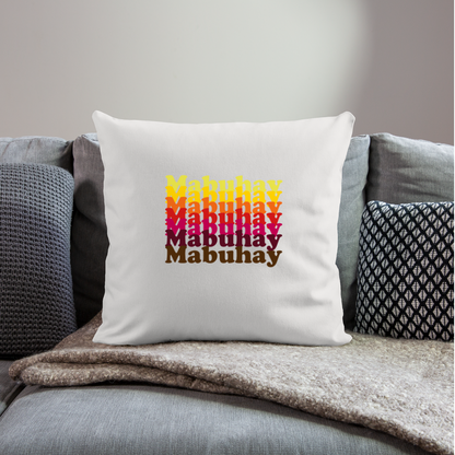 Mabuhay Throw Pillow Cover 18” x 18” - natural white