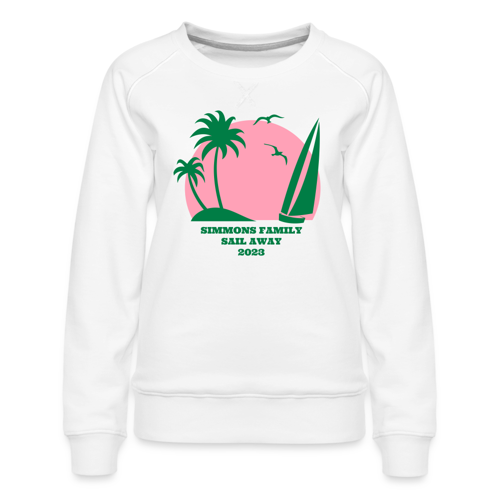 Simmons Sail Away Custom Women’s Premium Sweatshirt - white