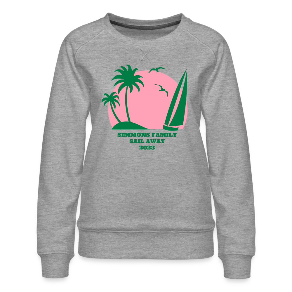 Simmons Sail Away Custom Women’s Premium Sweatshirt - heather grey