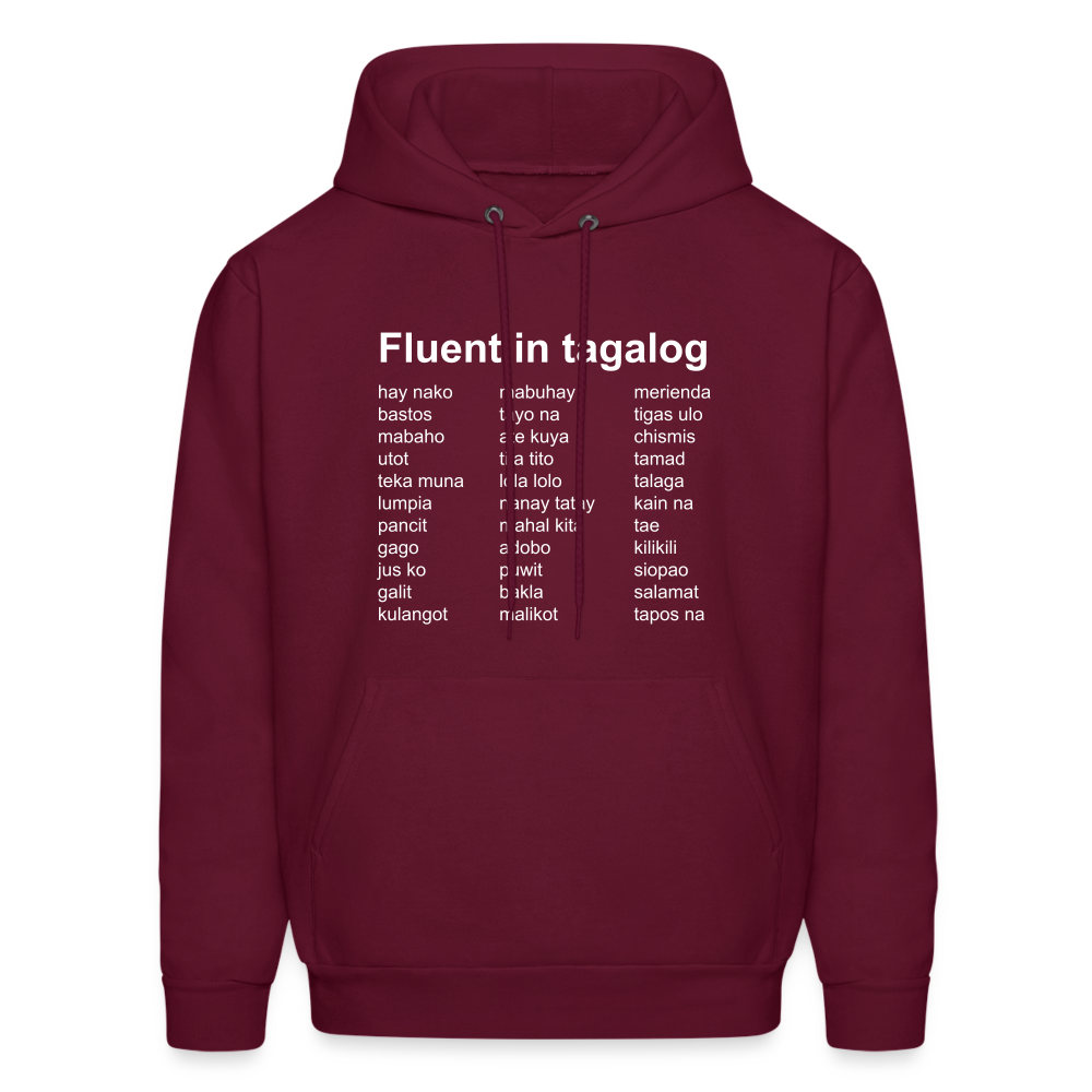 Fluent in Tagalog Men's Hoodie - burgundy