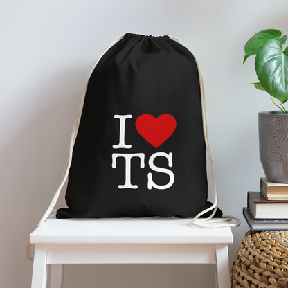 I Heart TS Taylor Swift Cotton Drawstring Bag - black