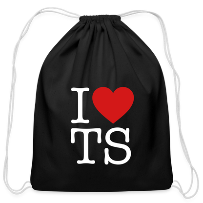 I Heart TS Taylor Swift Cotton Drawstring Bag - black