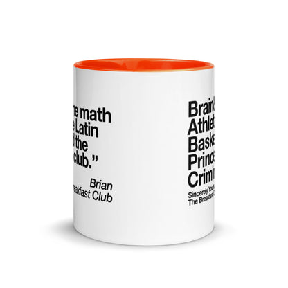 The Breakfast Club Math Club Mug with Color Inside