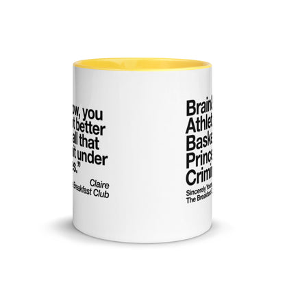 The Breakfast Club Claire Mug with Color Inside