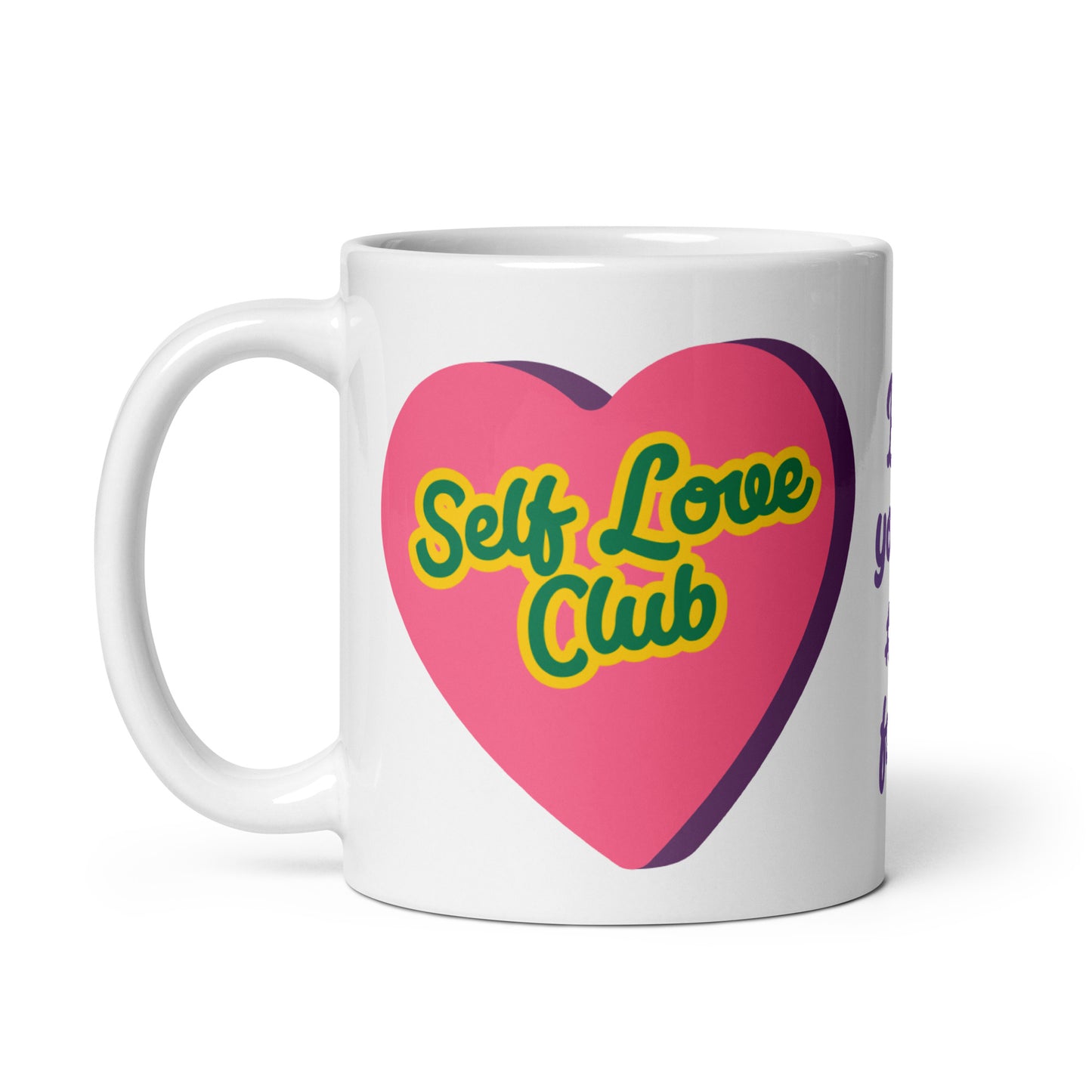 Self Love Club White glossy mug